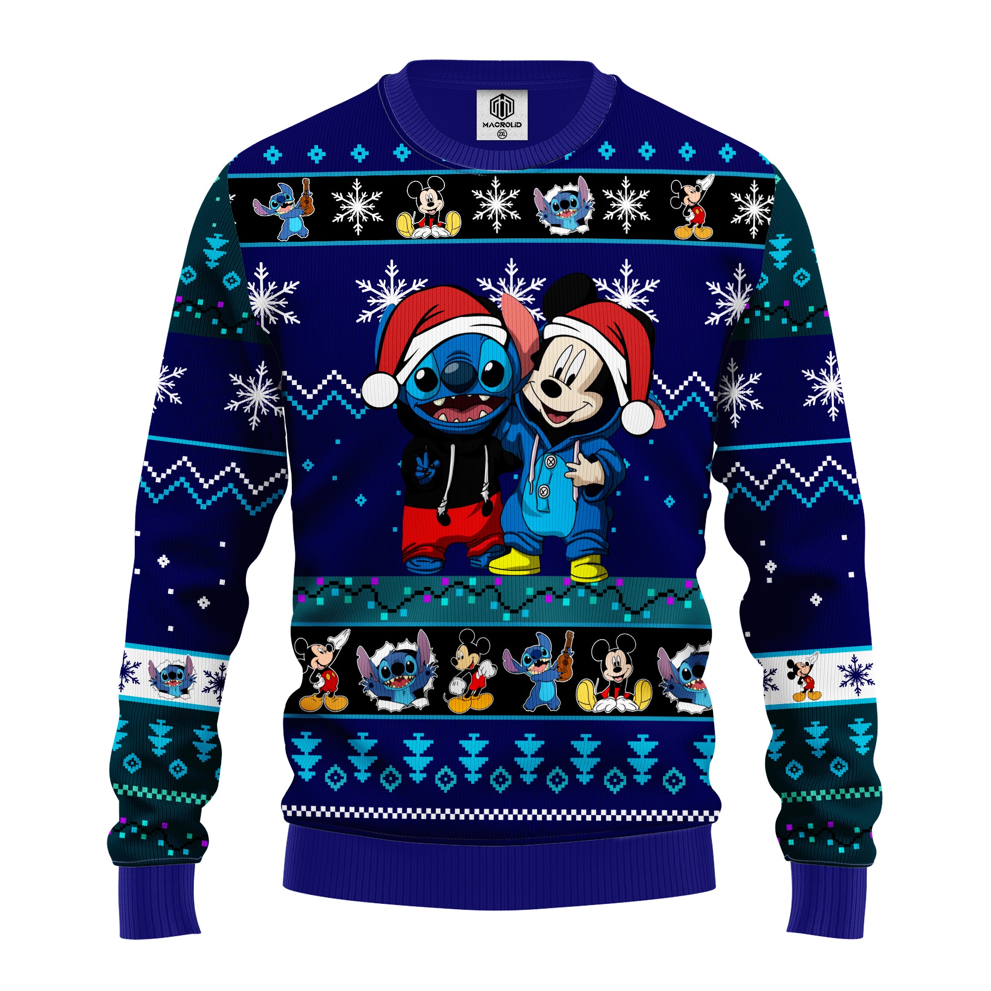 Stitch Mice Ugly Christmas Sweater Blue 1 Amazing Gift Idea Thanksgiving Gift