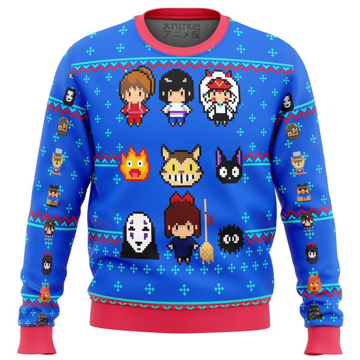 Studio Ghibli Blue Premium Ugly Christmas Sweater Amazing Gift Idea Thanksgiving Gift