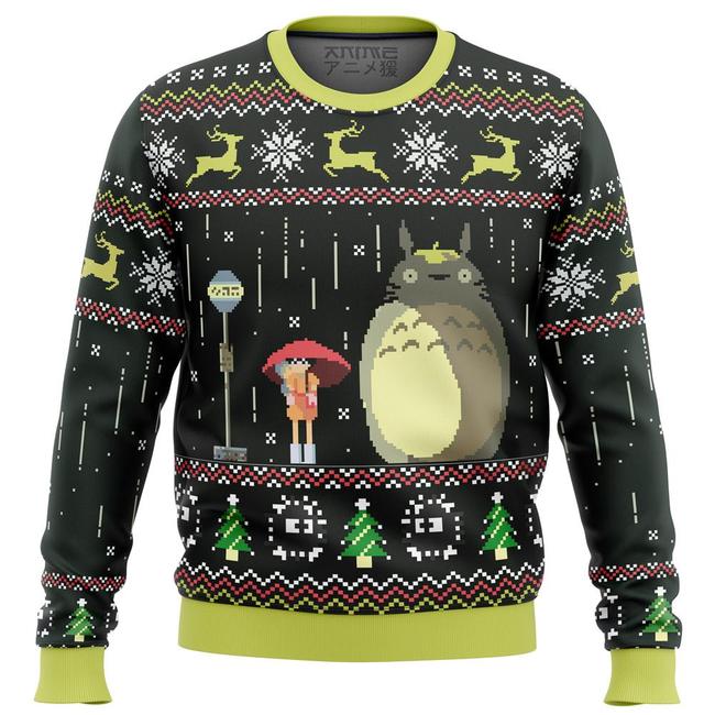 Studio Ghibli Totoro Rain Premium Ugly Christmas Sweater Amazing Gift Idea Thanksgiving Gift