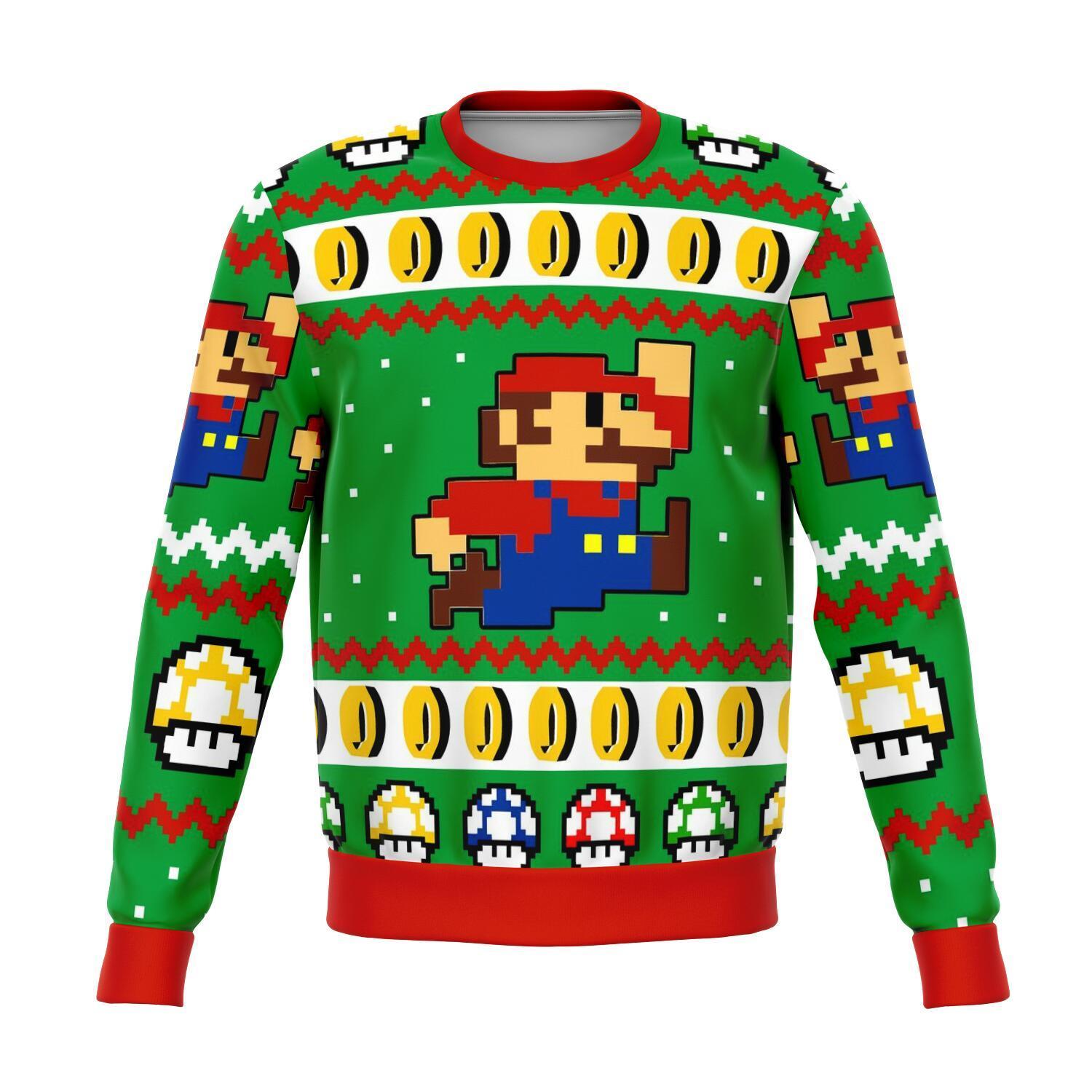 Super Mario Jump Premium Ugly Christmas Sweater Amazing Gift Idea Thanksgiving Gift