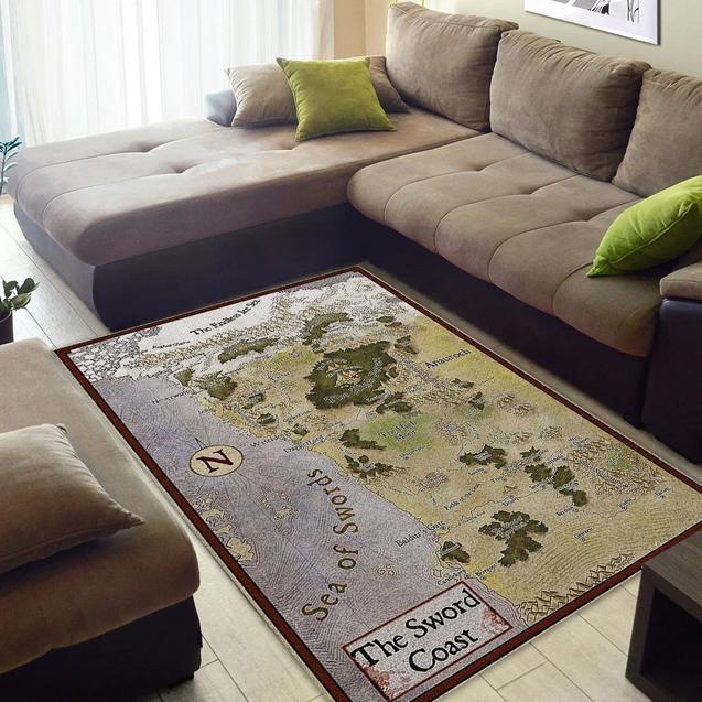 Sword Coast Map Area Rug Home Decor Bedroom Living Room Decor