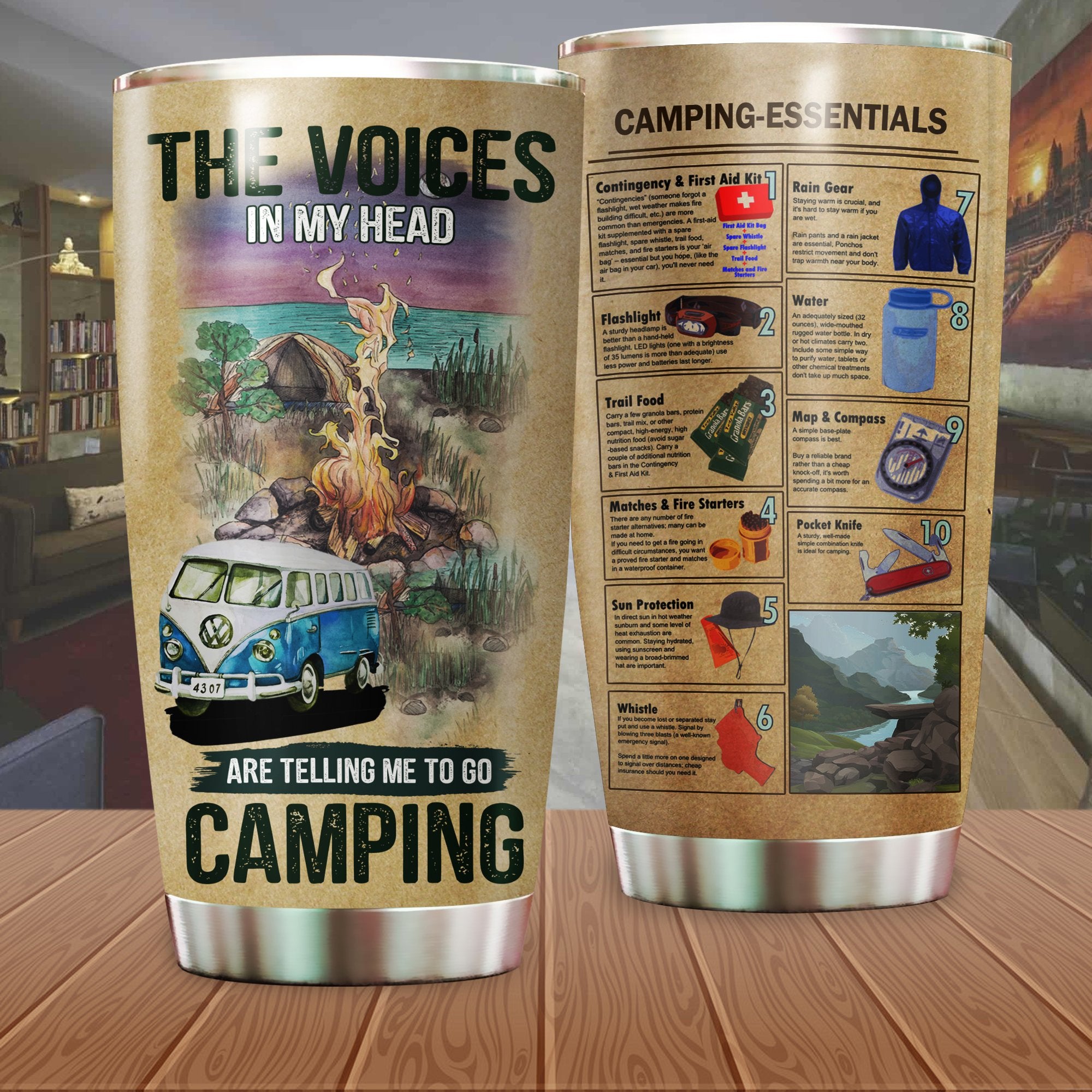 The Voices In My Head Are Telling Me To Go Camping Camfire Tumbler 2021