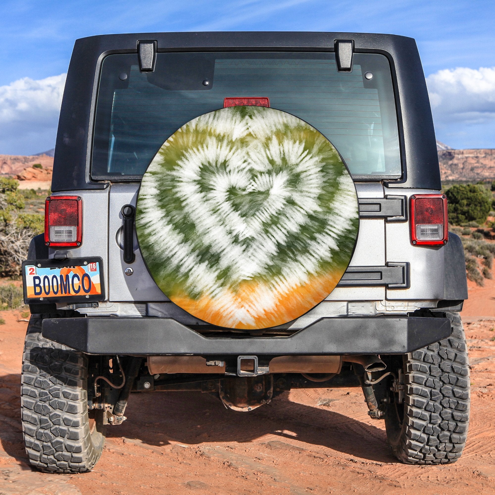 Tie Dye Colorful White Watercolor Spare Tire Cover Gift For Campers