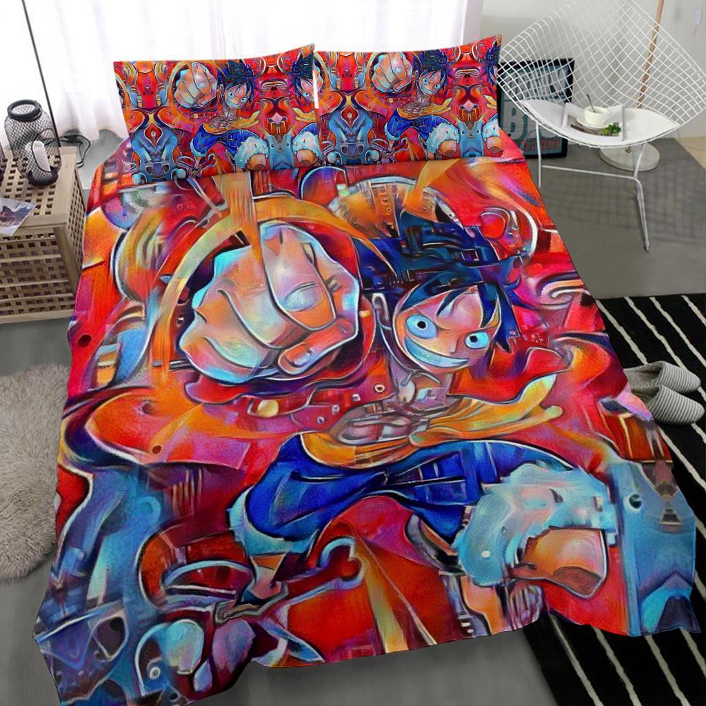 Trippy Luffy One Piece Bedding SetDuvet Cover And Pillowcase Set