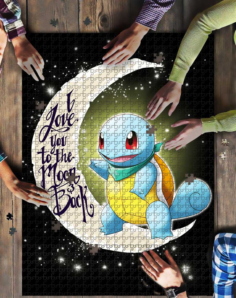 Turtle Pokemon Love To The Moon Mock Jigsaw Puzzle Kid Toys