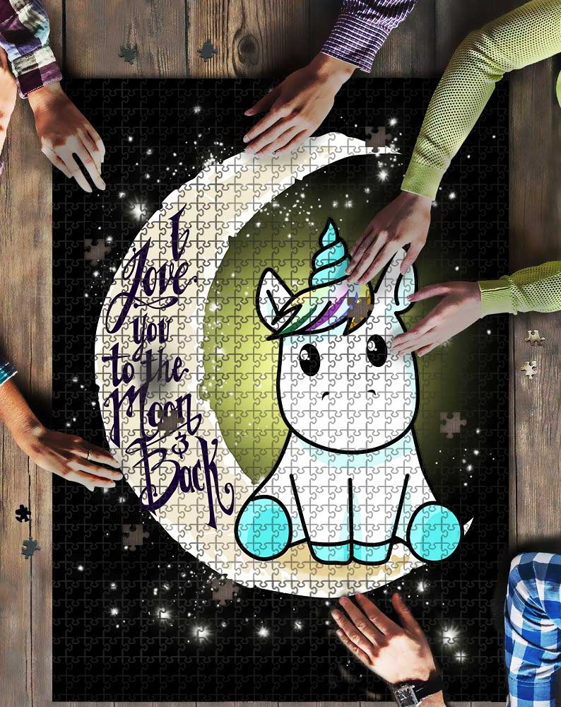 Unicorn Love To The Moon Mock Jigsaw Puzzle Kid Toys