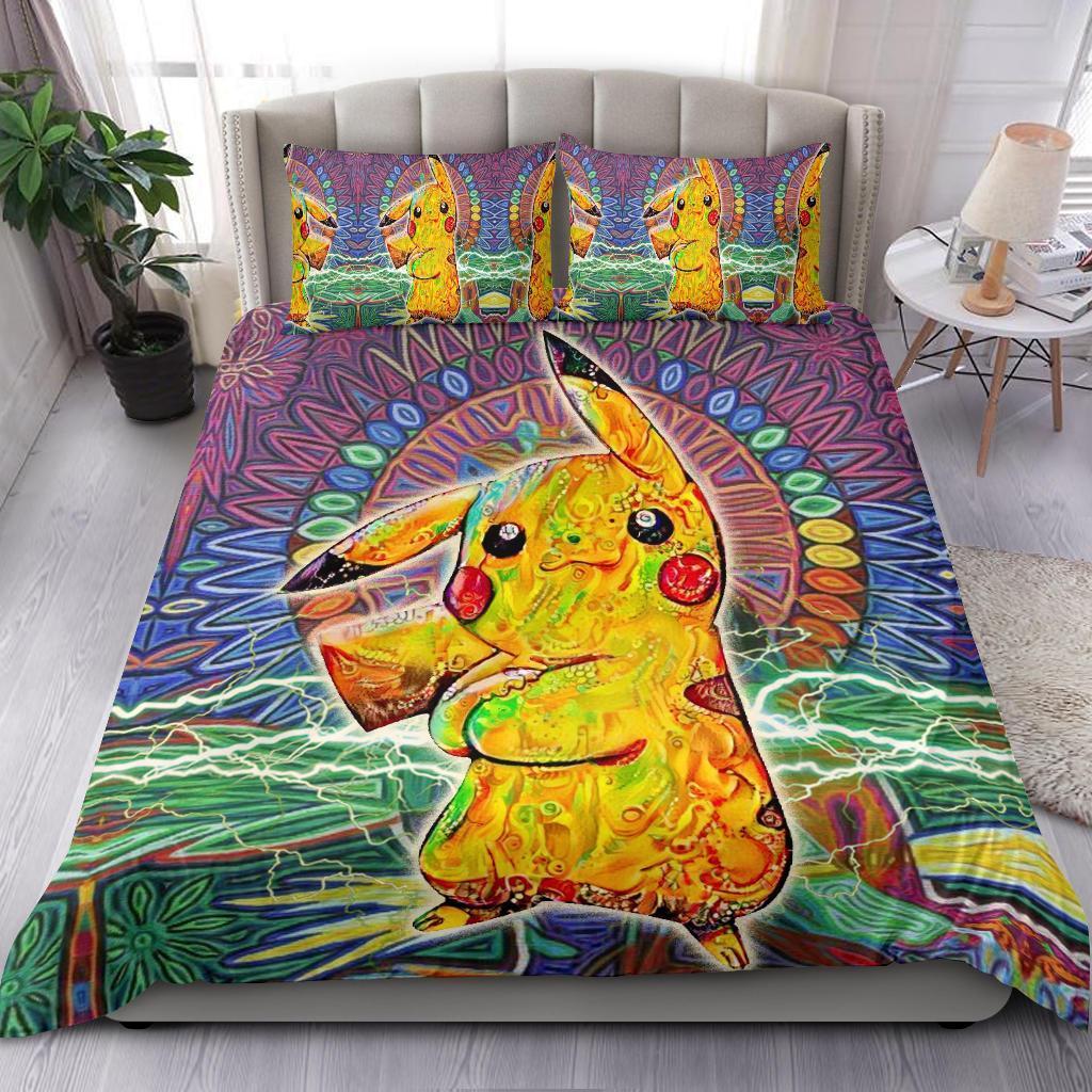 Vibing Pikachu Bedding SetDuvet Cover And Pillowcase Set