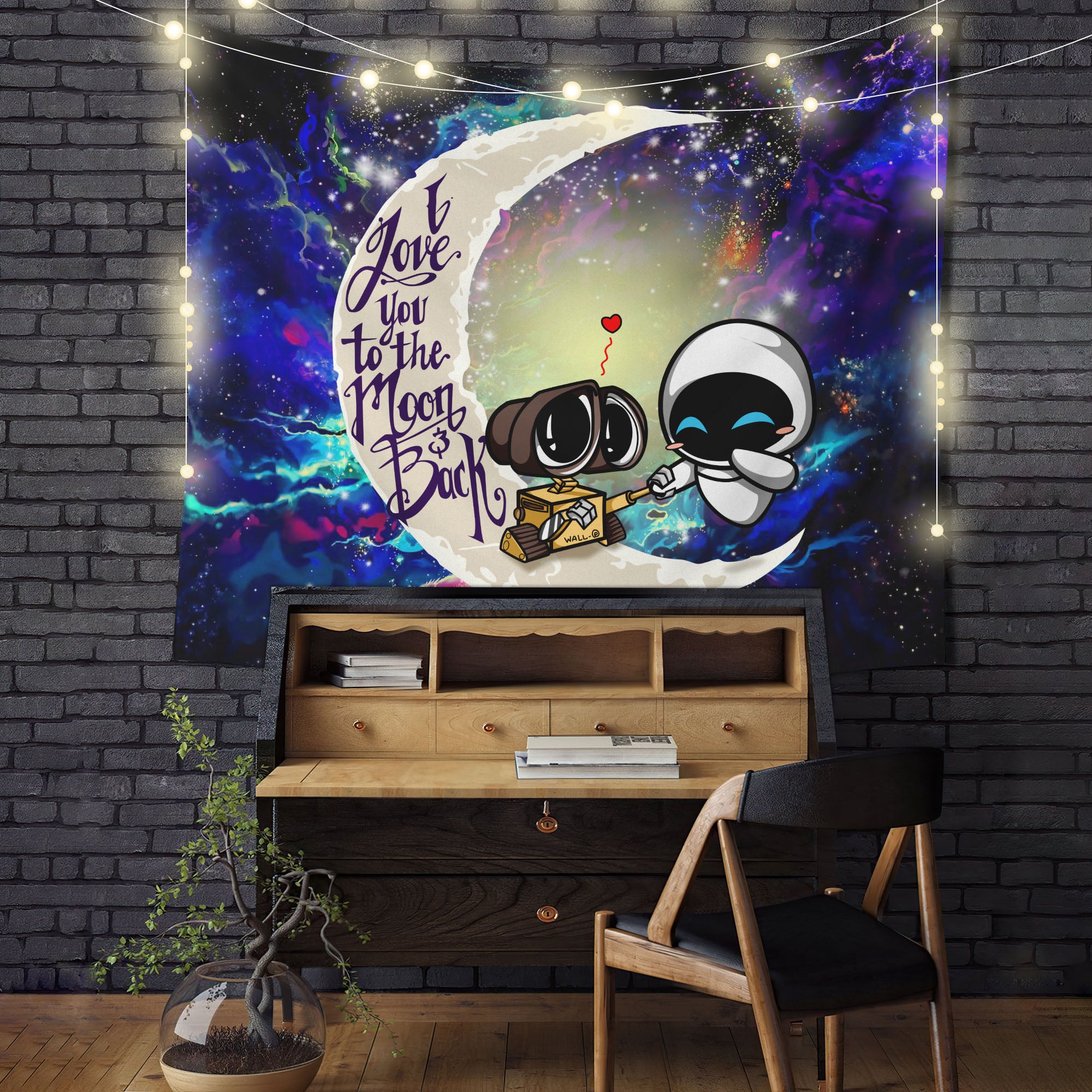 Wall-E Moon And Back Tapestry Room Decor