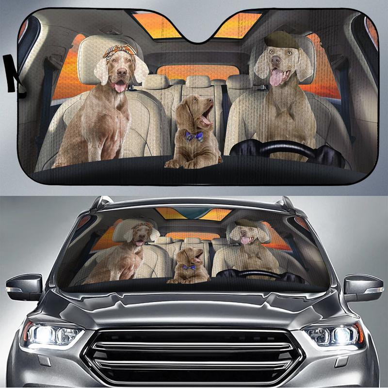 Weimaraner Family Car Sunshade Gift Ideas 2022