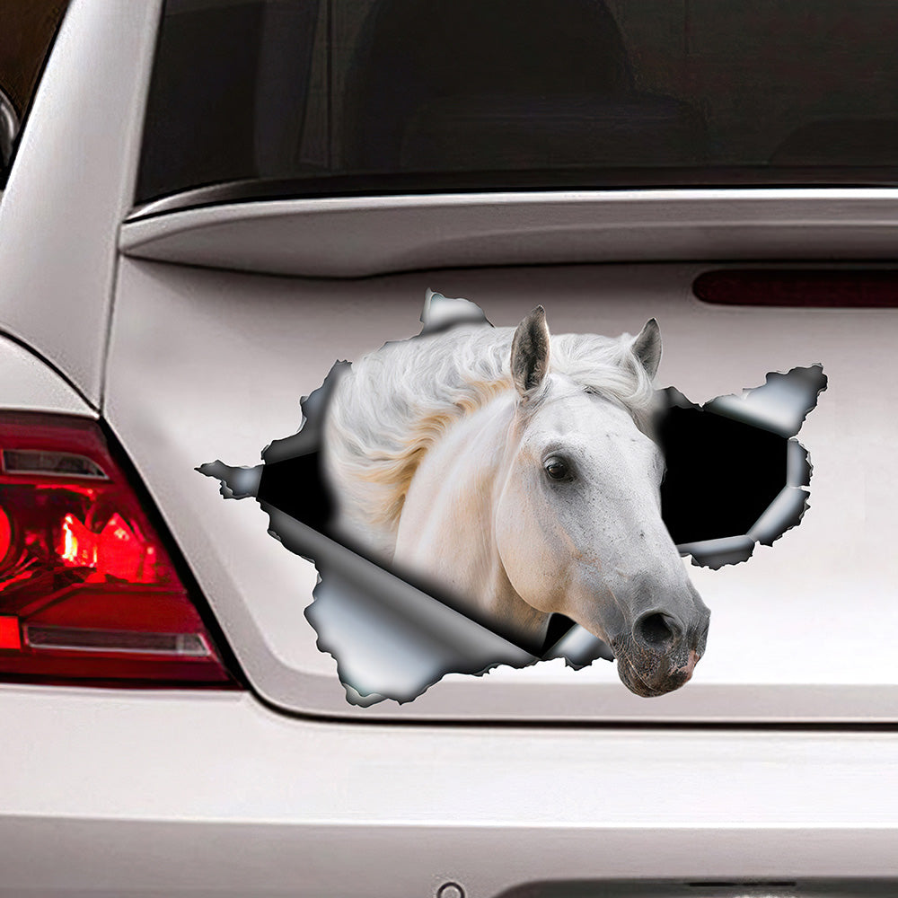 Best White Horse Car 3D Stickers Decal Car Accessories Car Decoration Amazing Gift Idea