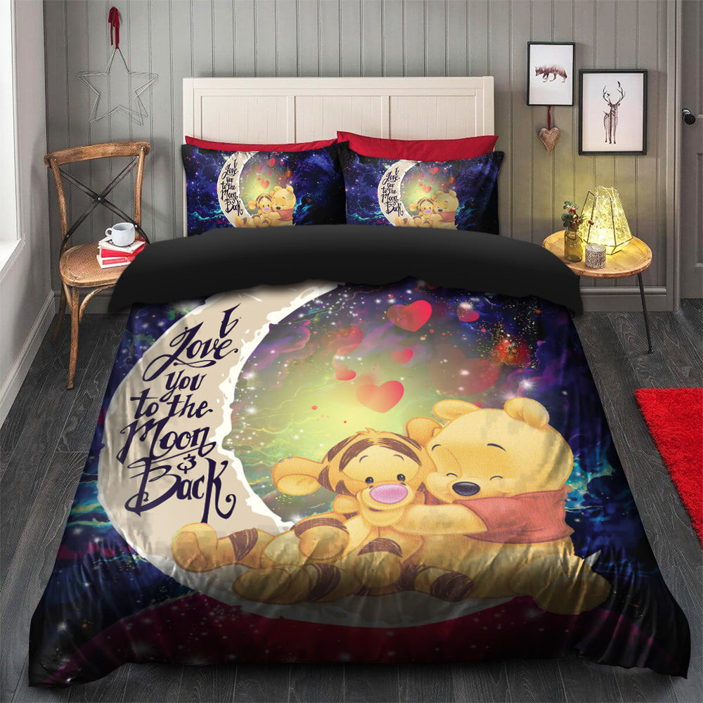 Winnie The Pooh Love You To The Moon Galaxy Bedding Set Duvet Cover And 2 Pillowcases