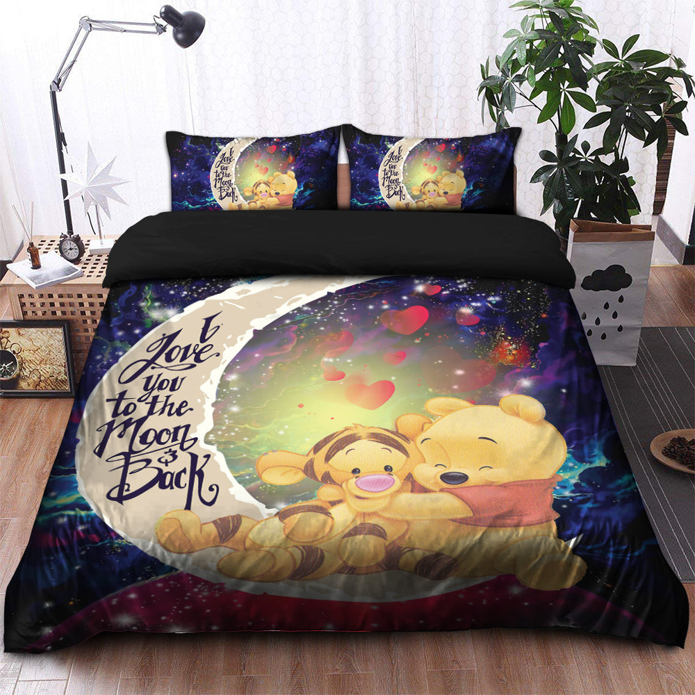 Winnie The Pooh Love You To The Moon Galaxy Bedding Set Duvet Cover And 2 Pillowcases