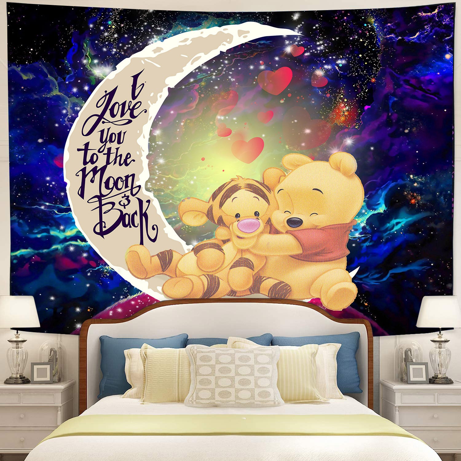 Winnie The Pooh Moon And Back Galaxy Tapestry Room Decor
