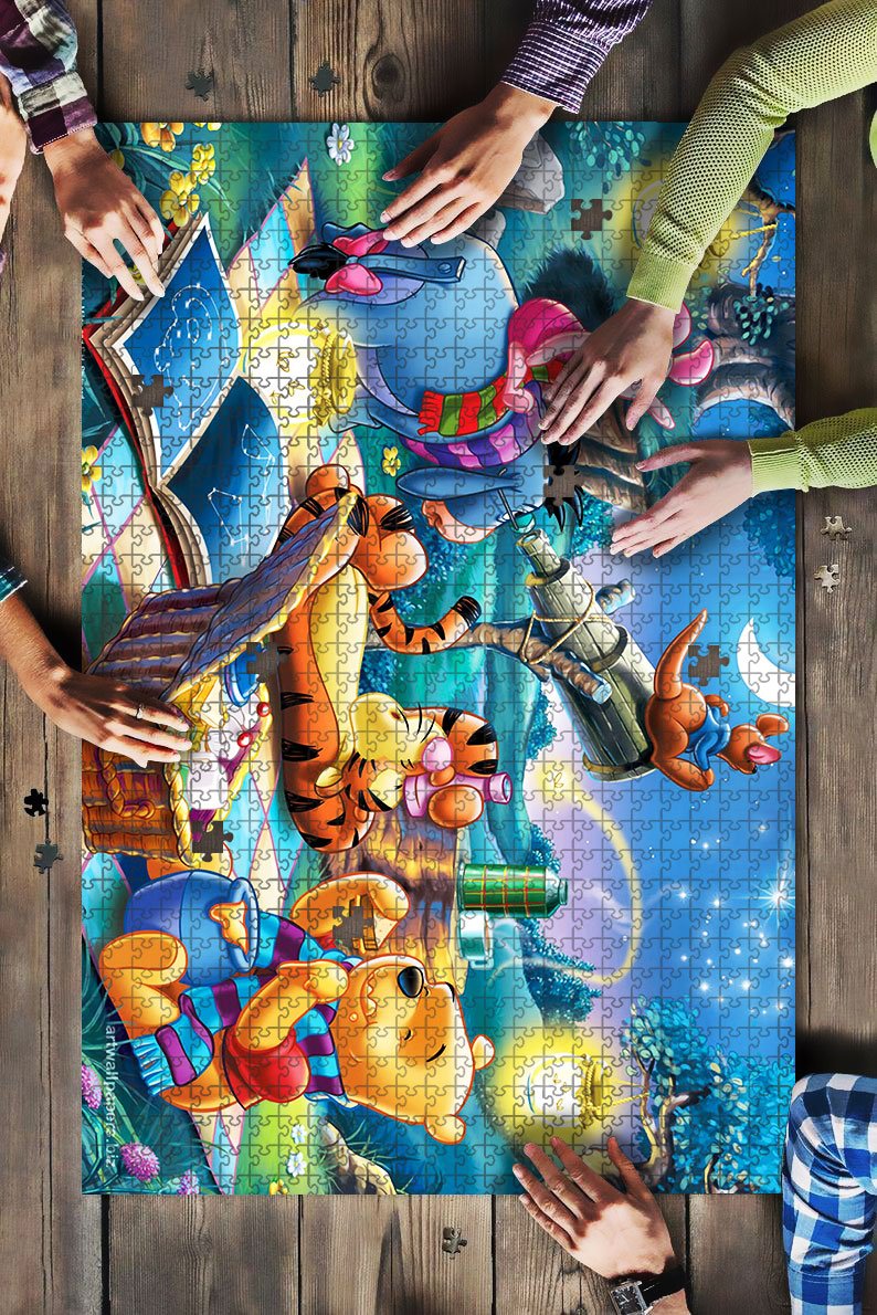 Winnie The Pooh At Night Jigsaw Puzzle Mc