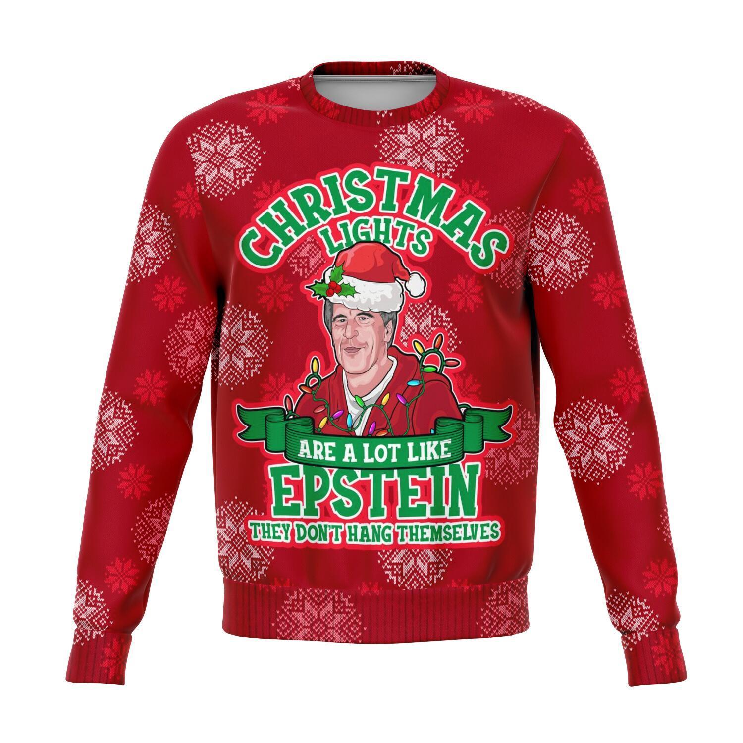 Xmas Lights Are Like Epstein Premium Ugly Christmas Sweater Amazing Gift Idea Thanksgiving Gift