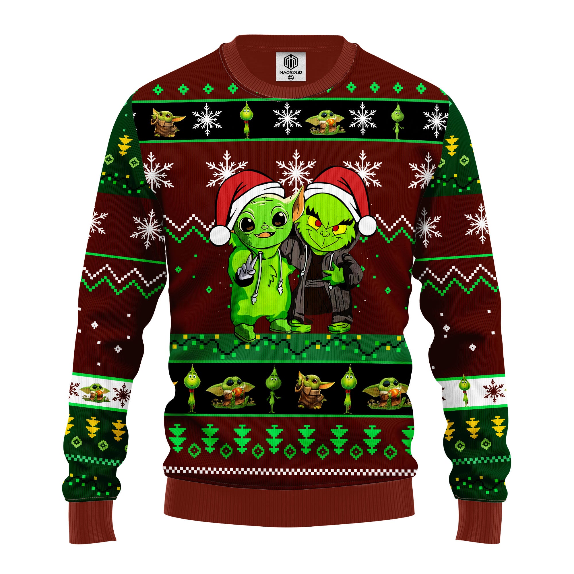 Yoda And Grinch Ugly Christmas Sweater Brown Green 1 Amazing Gift Idea Thanksgiving Gift