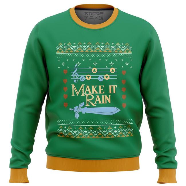 Zelda Make It Rain Premium Ugly Christmas Sweater Amazing Gift Idea Thanksgiving Gift