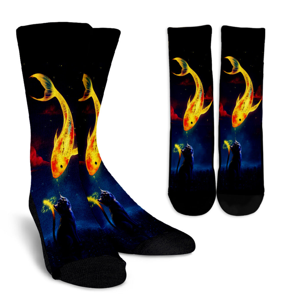 Cat And Fish 2021 Socks Amazing Best Gift Idea