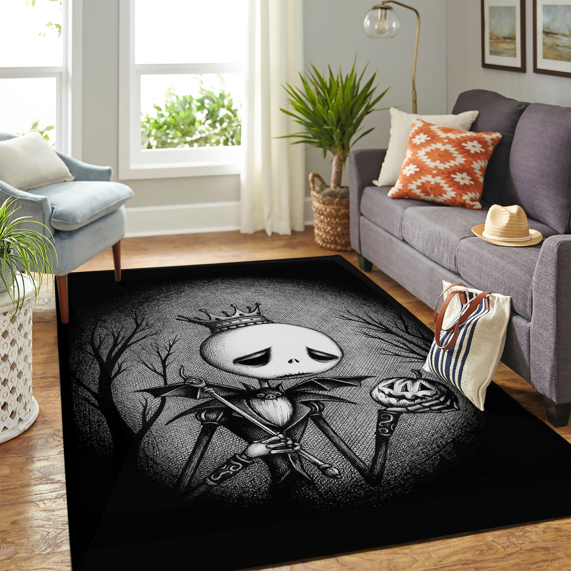 Jack Skellington Sad Carpet Rug