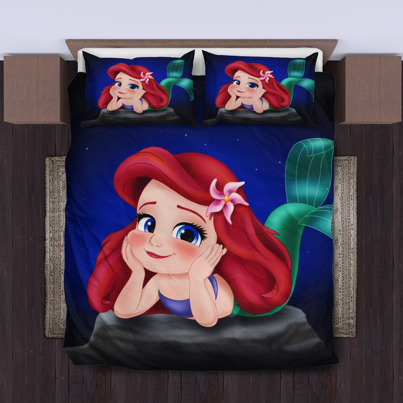 Ariel Mermaid Bedding Set Duvet Cover And Pillowcase Set