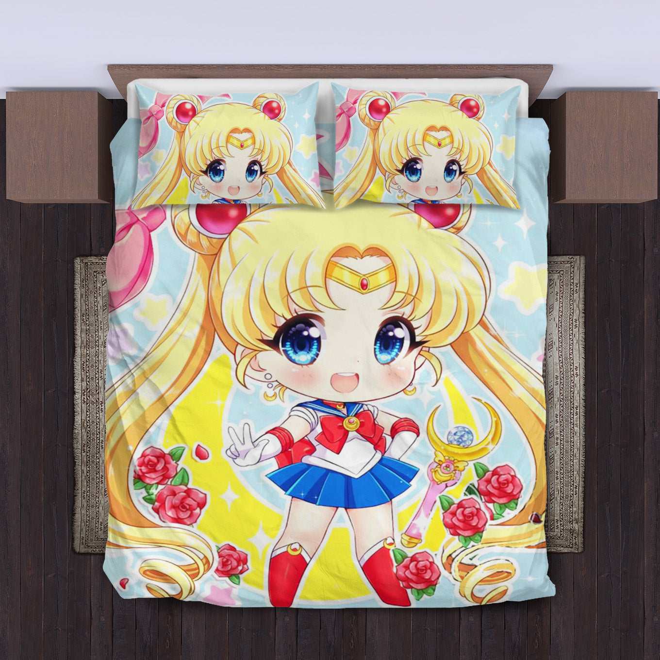 Chibi Sailor Moon Bedding Set Duvet Cover And Pillowcase Set