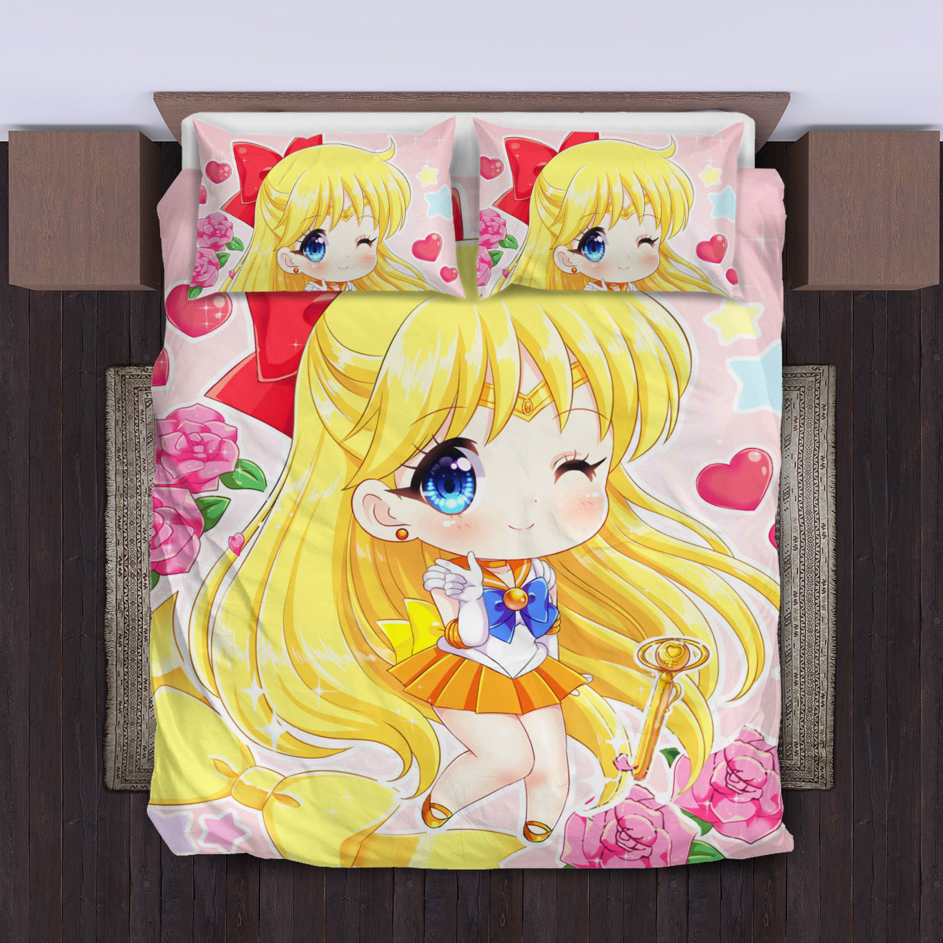 Chibi Sailor Venus Bedding Set Duvet Cover And Pillowcase Set