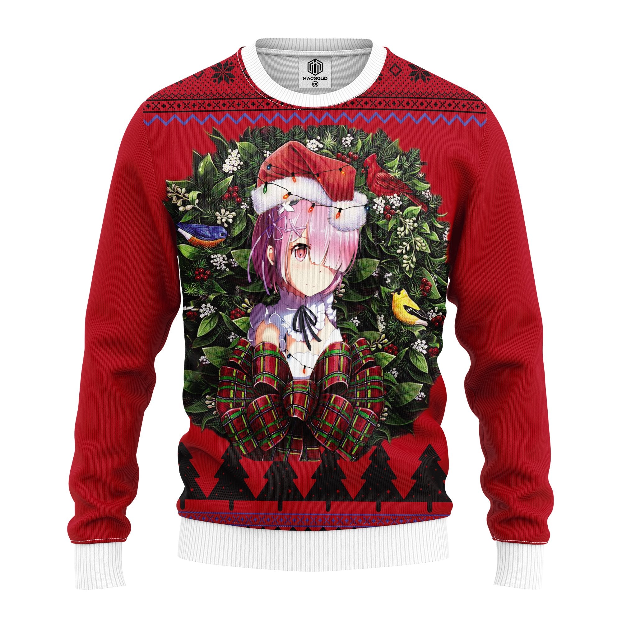 Ram Render Rezero Ram Anime Noel Mc Ugly Christmas Sweater Thanksgiving Gift