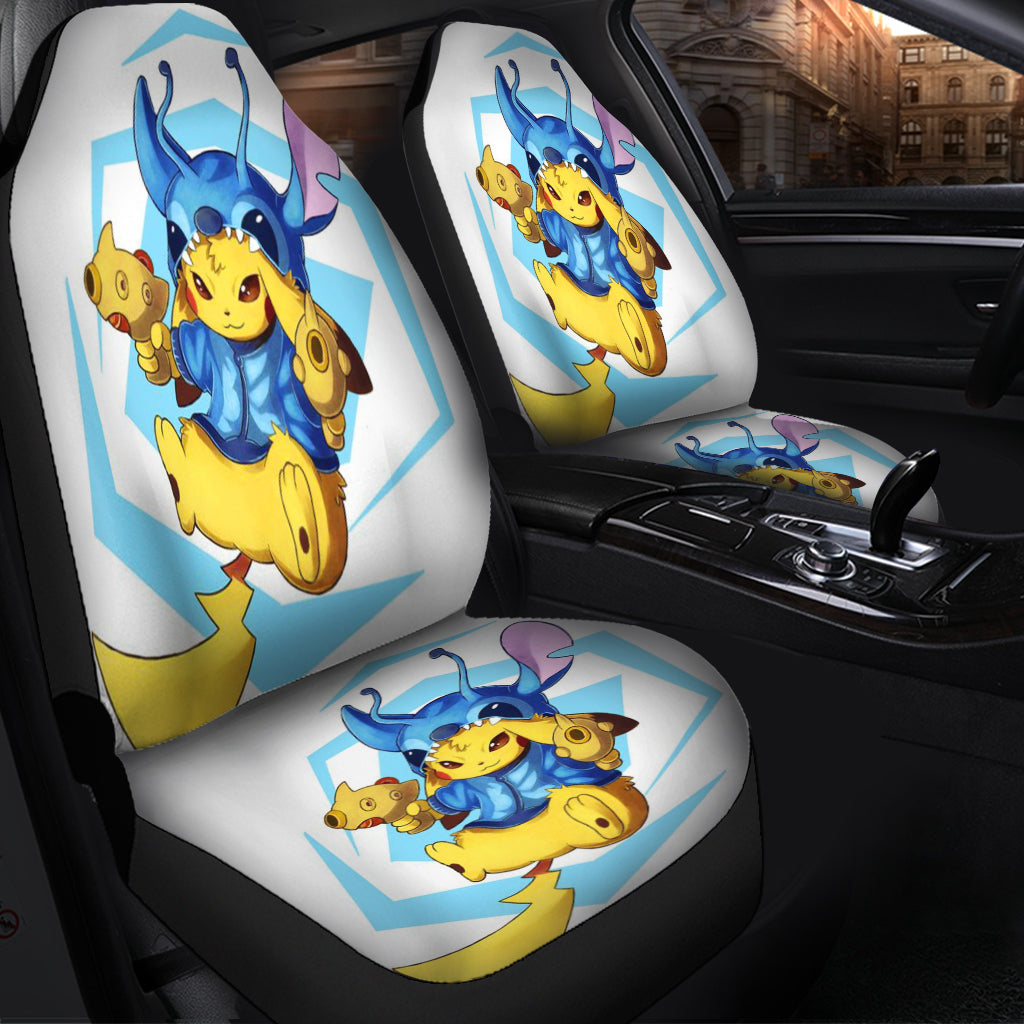 Pikachu Stitch Fight Seat Cover