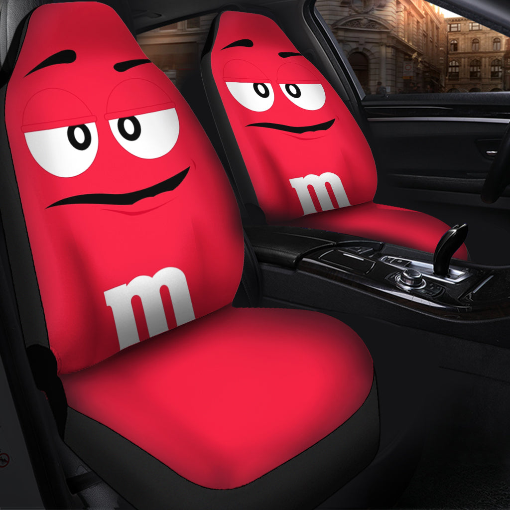 M&M Chocolate Red Car Seat Covers