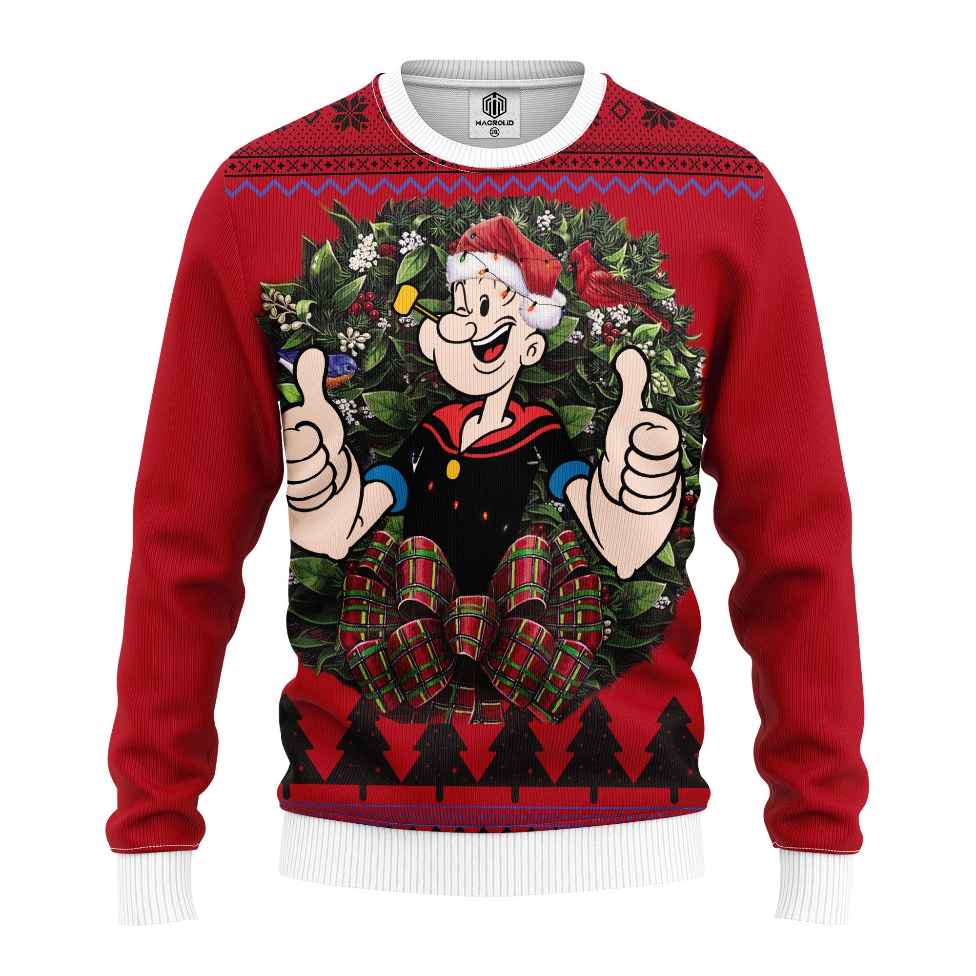 Popeye The Sailor Man Noel Mc Ugly Christmas Sweater Thanksgiving Gift