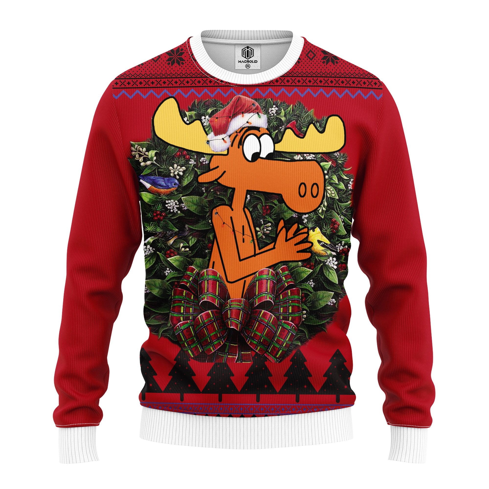 Rocky And Bullwinkle Noel Mc Ugly Christmas Sweater Thanksgiving Gift