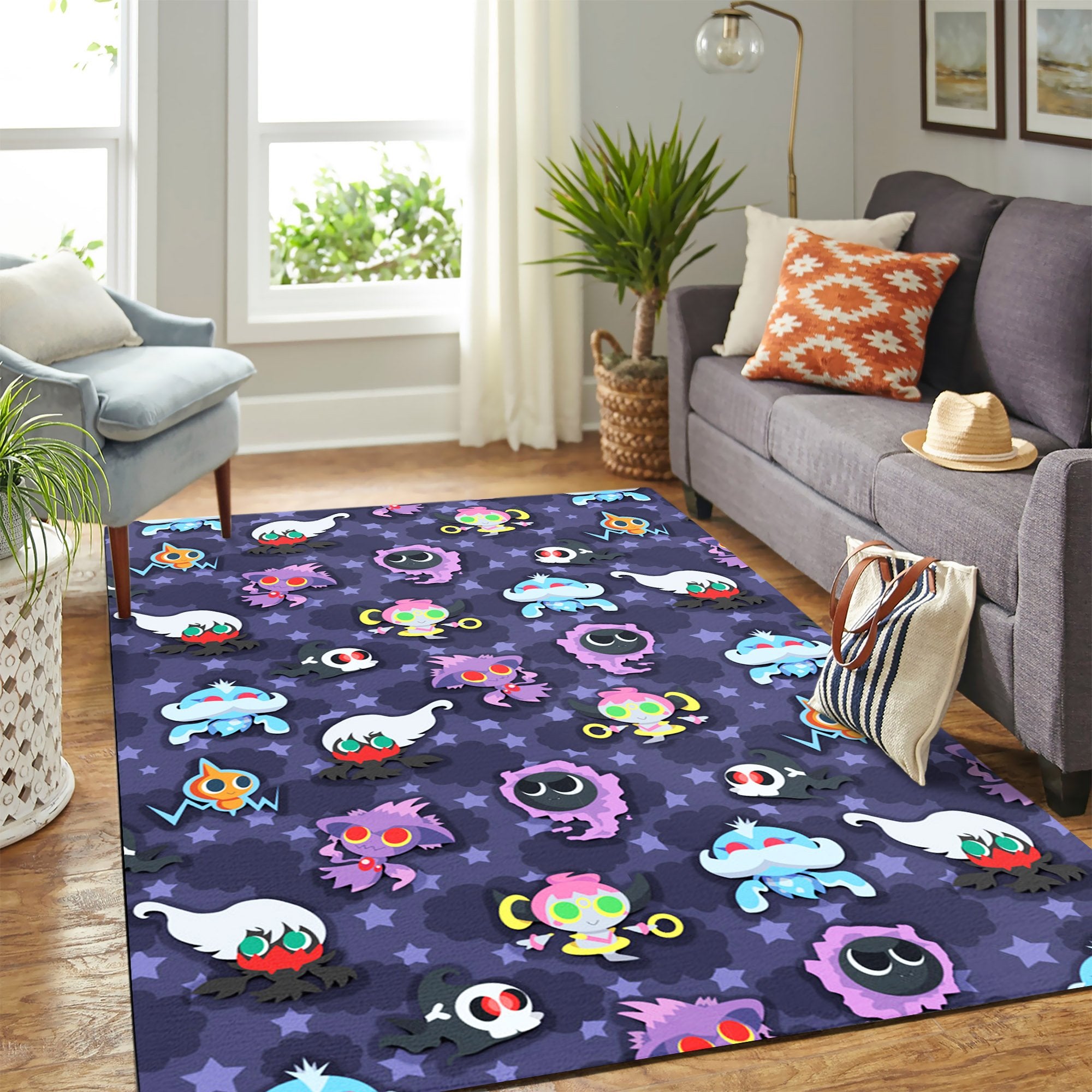 Pokemon Ghost Dark Pattern Carpet