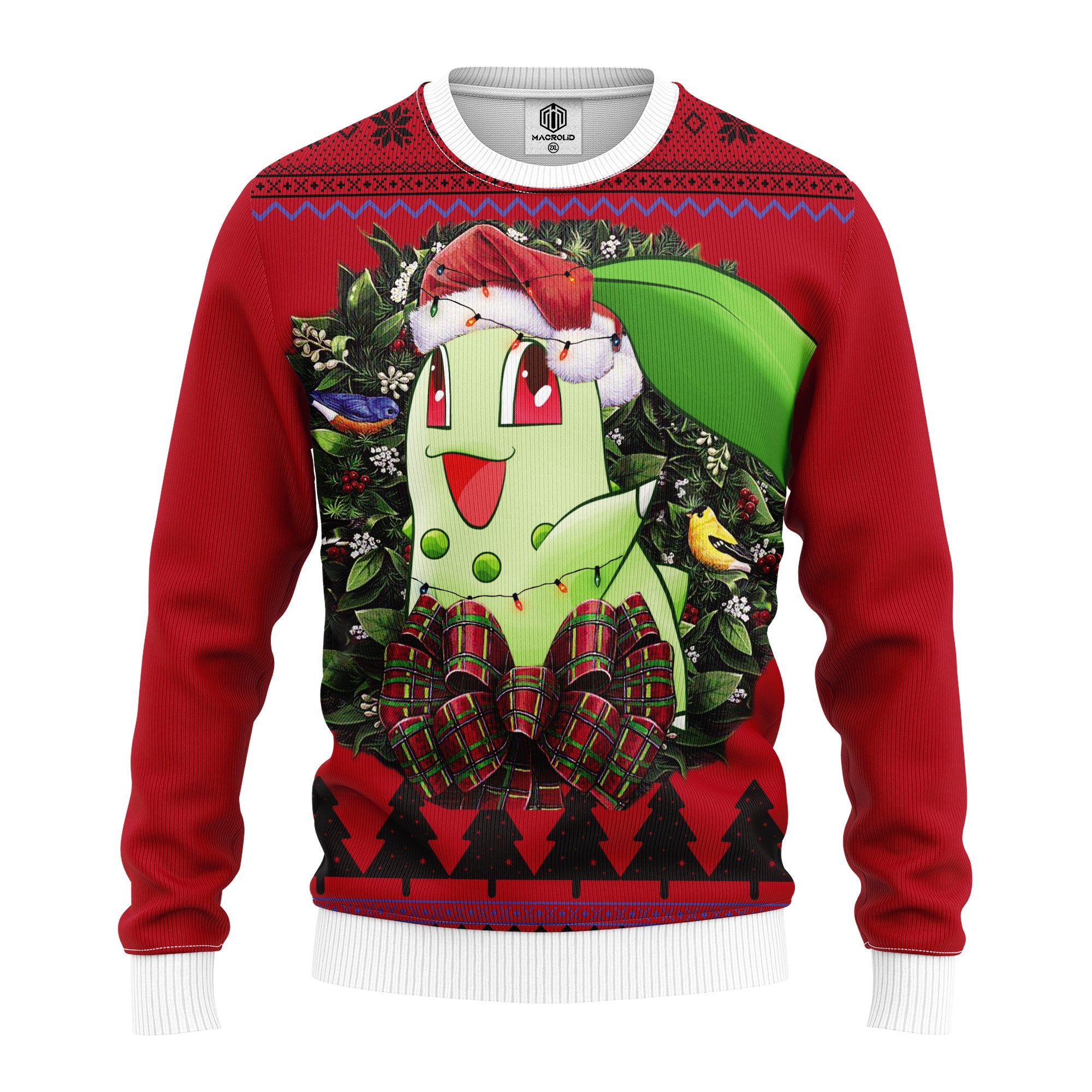 Chikorita Pokemon Noel Mc Ugly Christmas Sweater Thanksgiving Gift