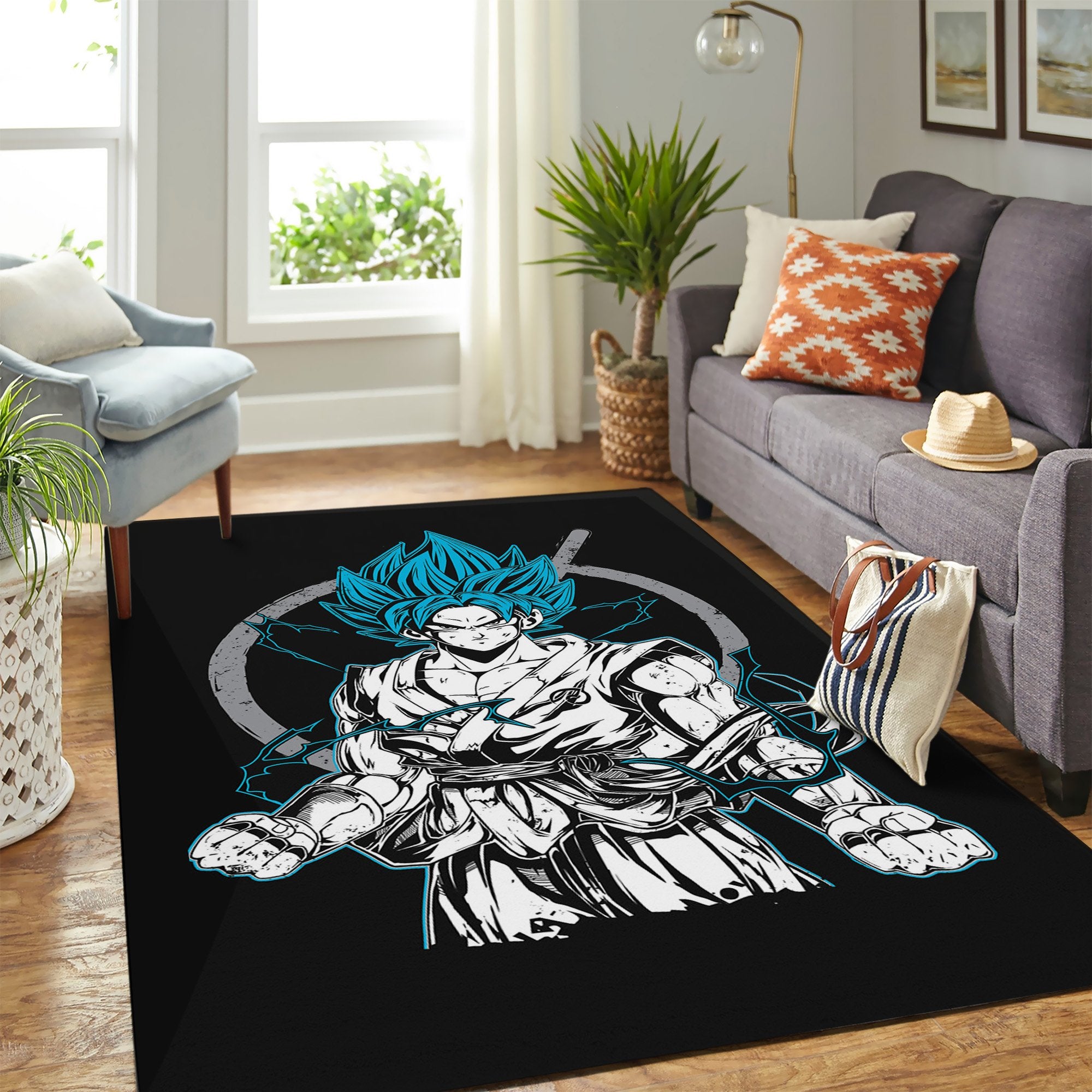 Goku Vegeta Blue Carpet Rug