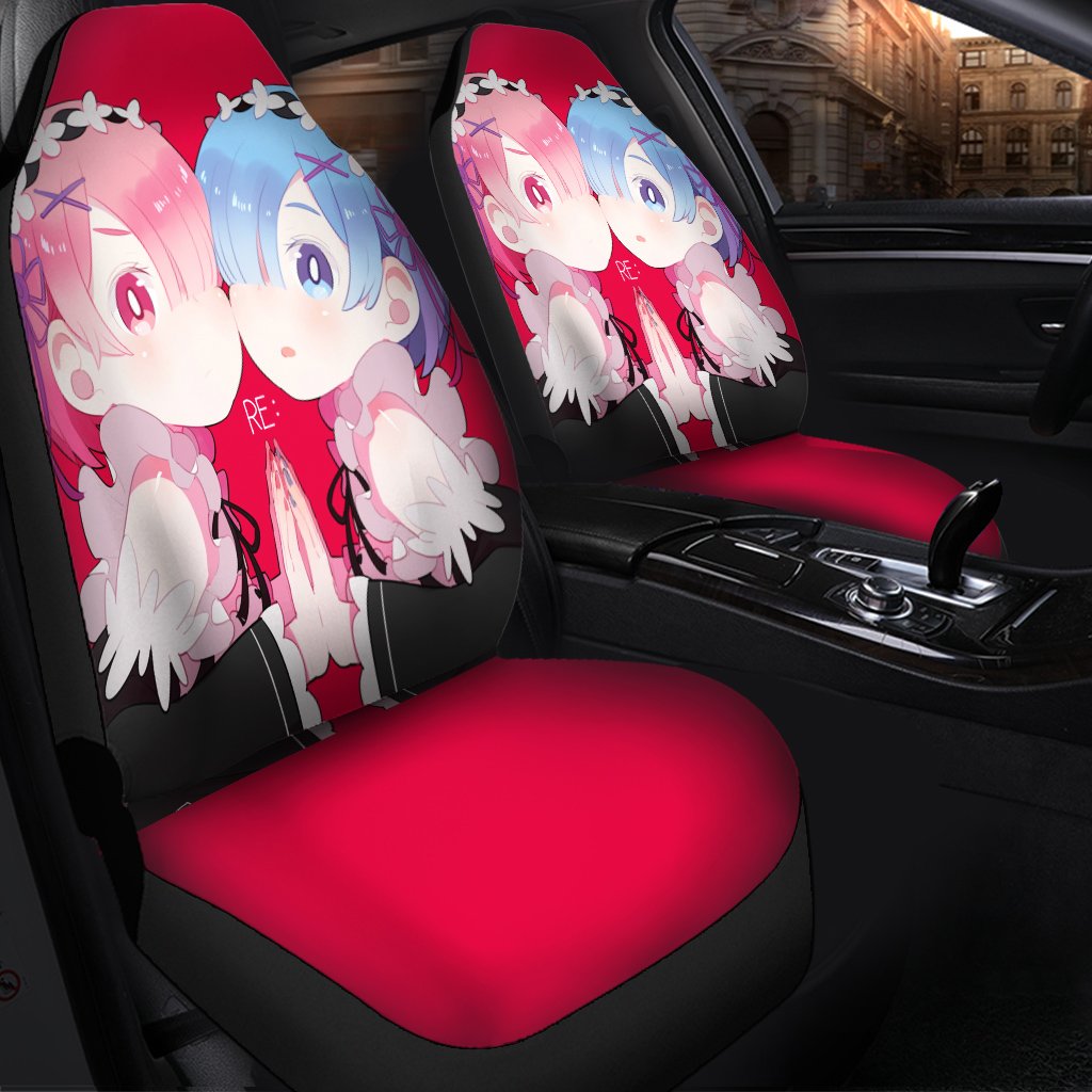 Ram And Rem Re Zero Cute Anime Girl Seat Cover