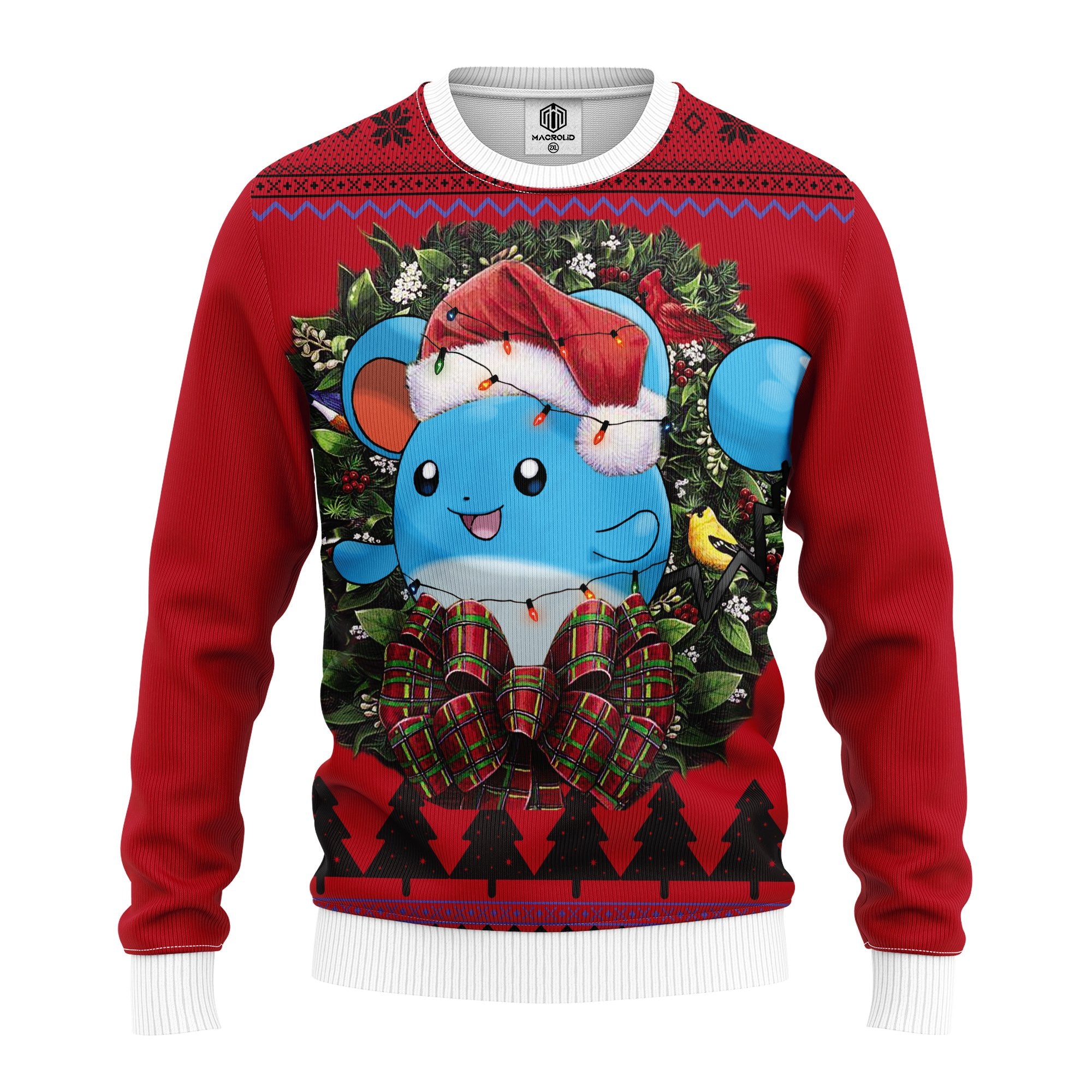 Marill Pokemon Noel Mc Ugly Christmas Sweater Thanksgiving Gift