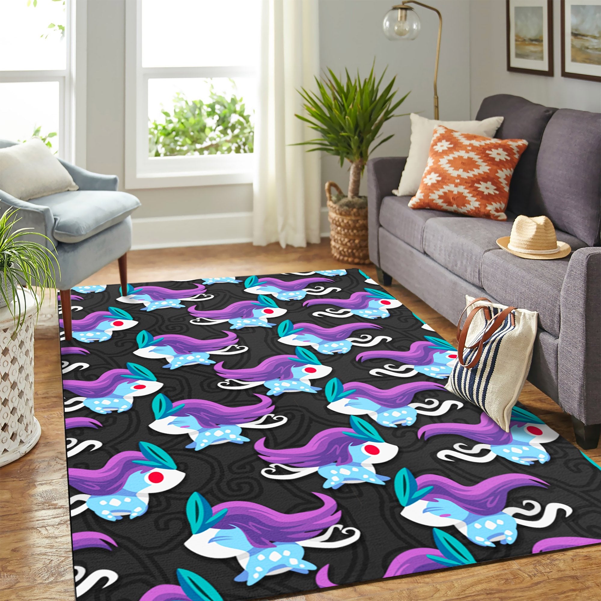 Suicune Pokemon Pattern Carpet