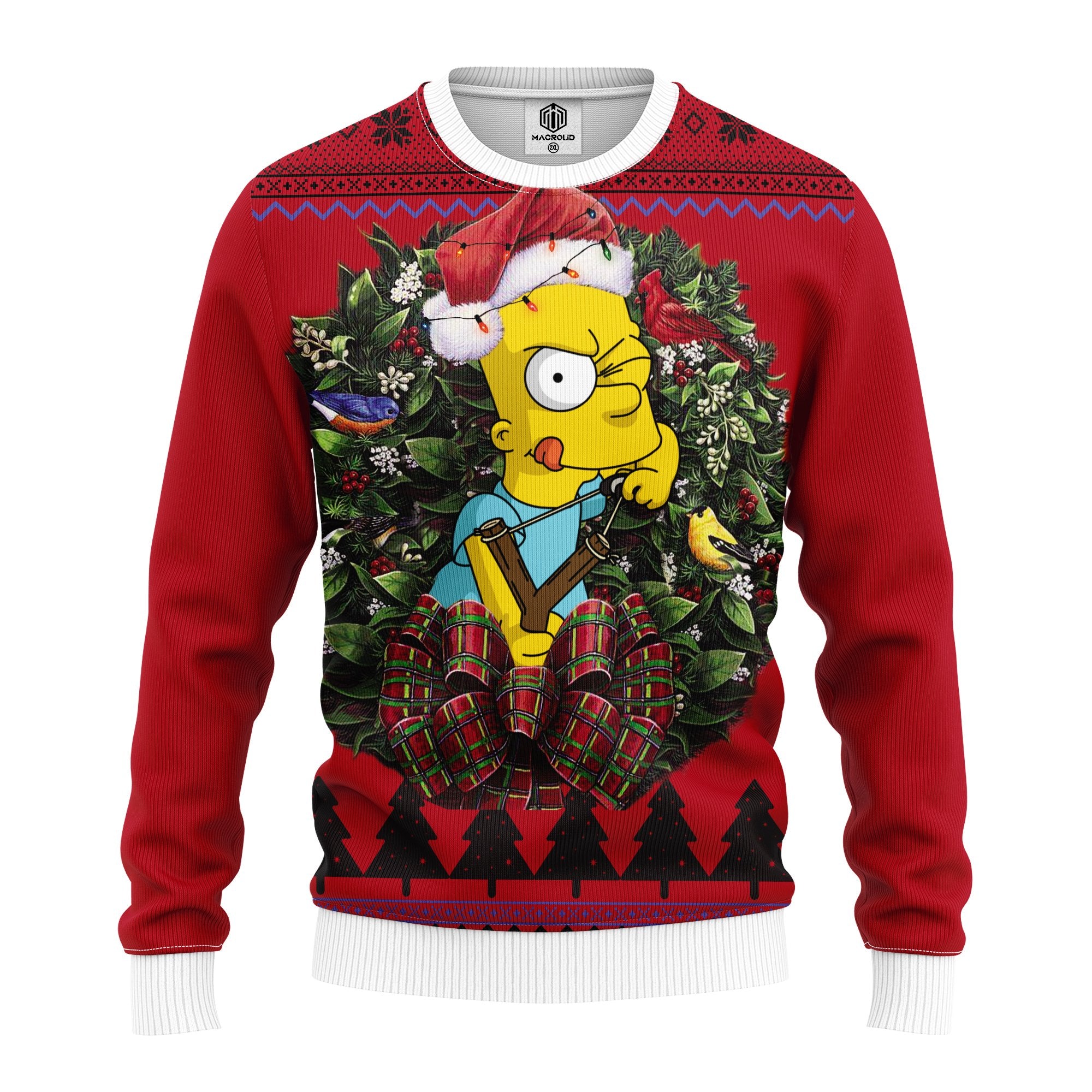 Bart Simpson Playing Noel Mc Ugly Christmas Sweater Thanksgiving Gift