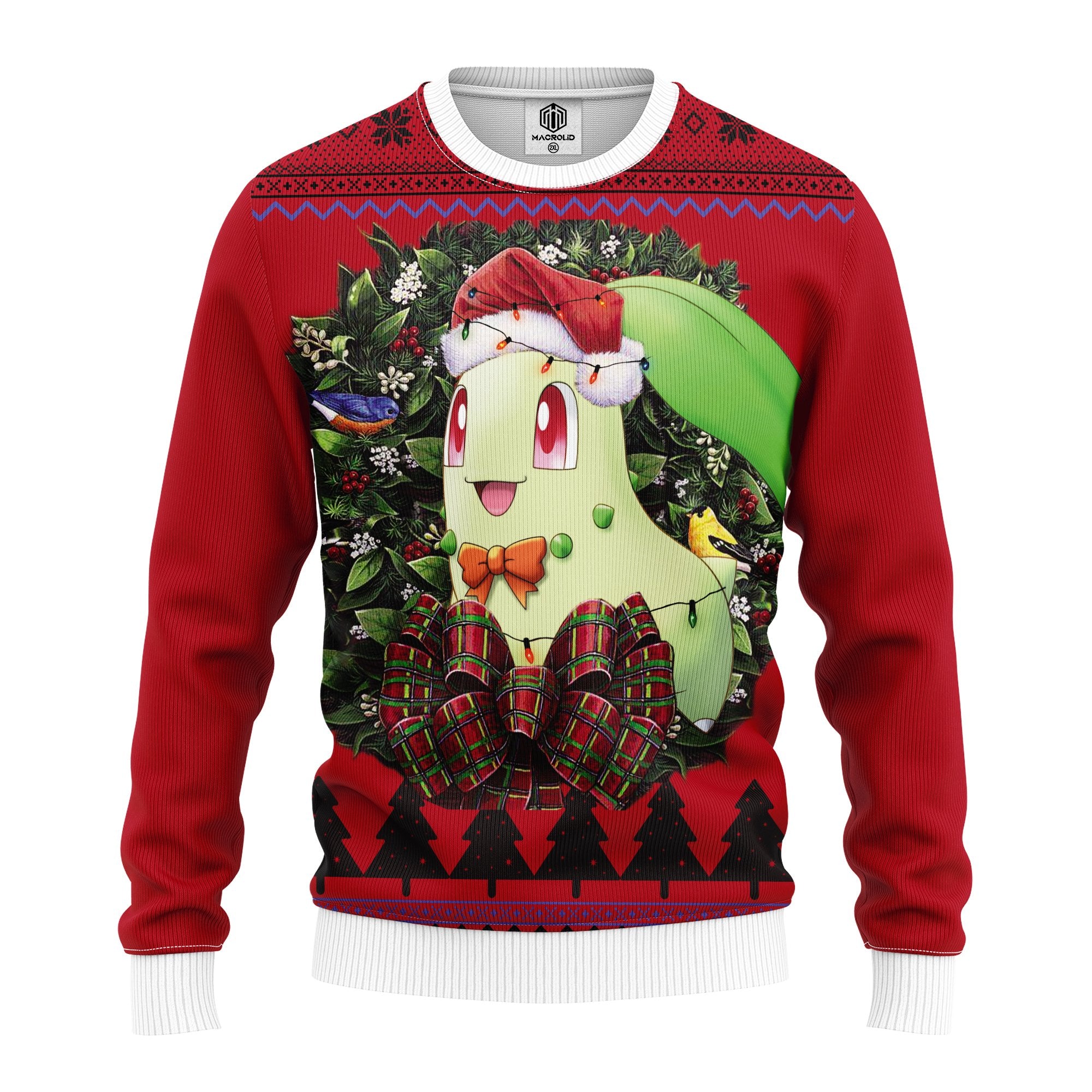 Chikorita Pokemon Mc Ugly Christmas Sweater Thanksgiving Gift