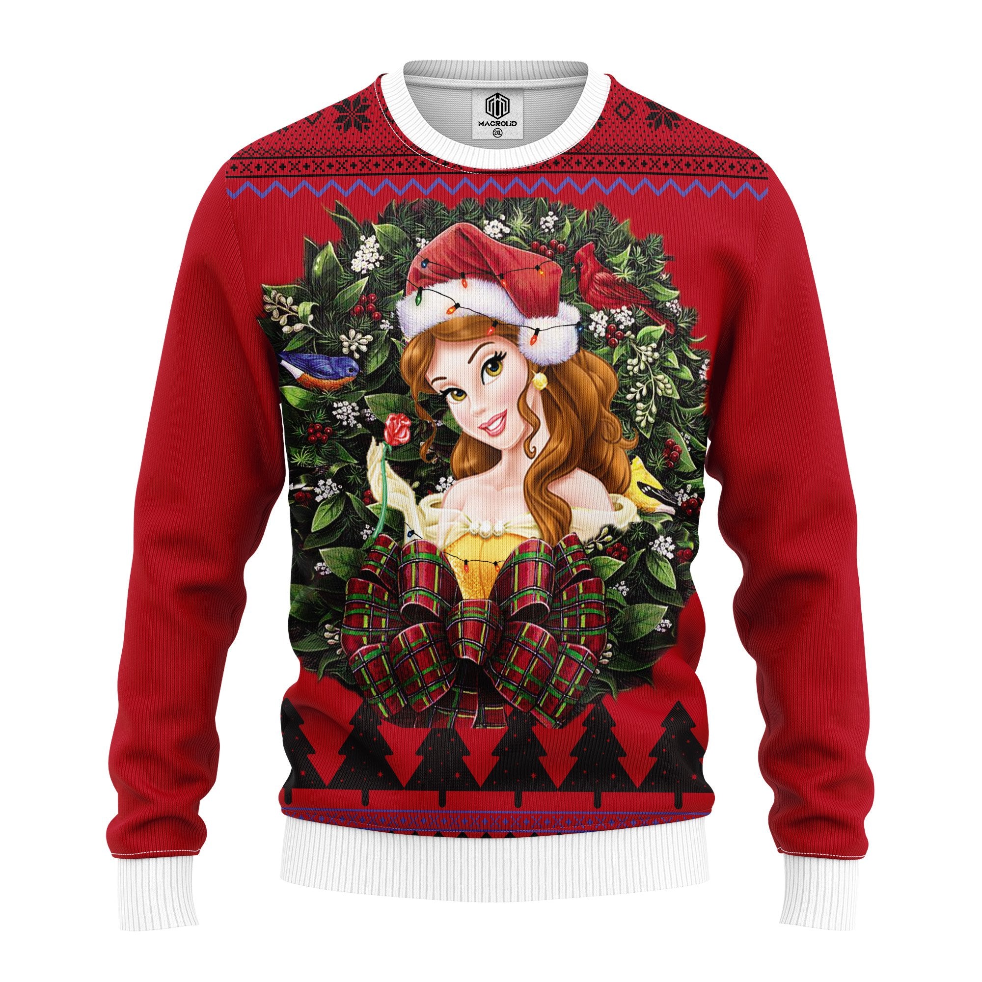 Belle Beauty And The Beast Noel Mc Ugly Christmas Sweater Thanksgiving Gift