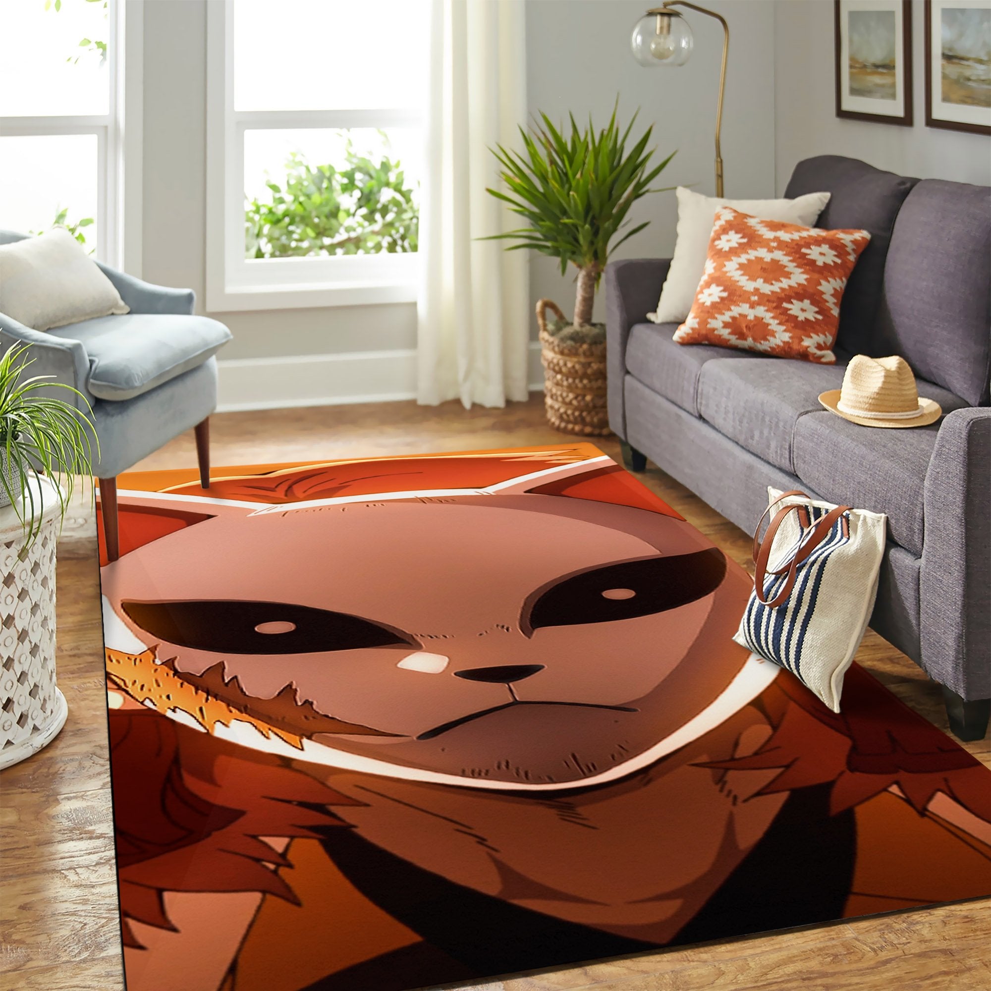 Demon Slayer Kimetsu No Yaiba Kamado Tanjuurou Mask Carpet Rug Floor Area Rug Home Decor Bedroom Living Room Decor