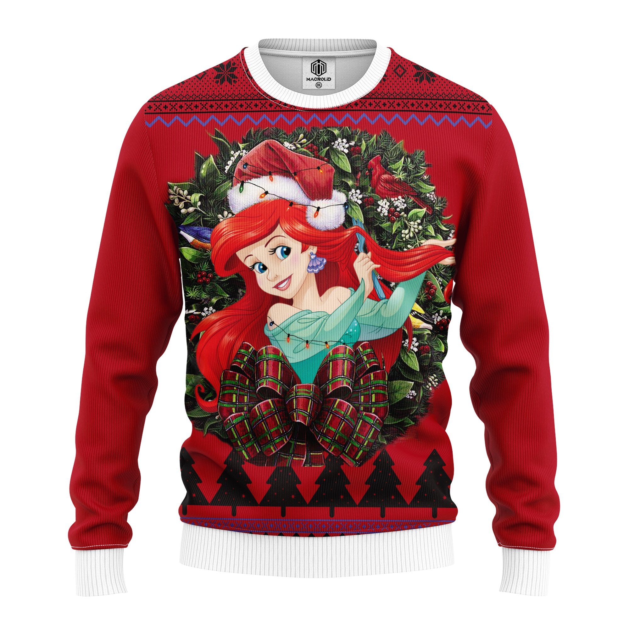 Ariel The Little Mermaid Princess Noel Mc Ugly Christmas Sweater Thanksgiving Gift