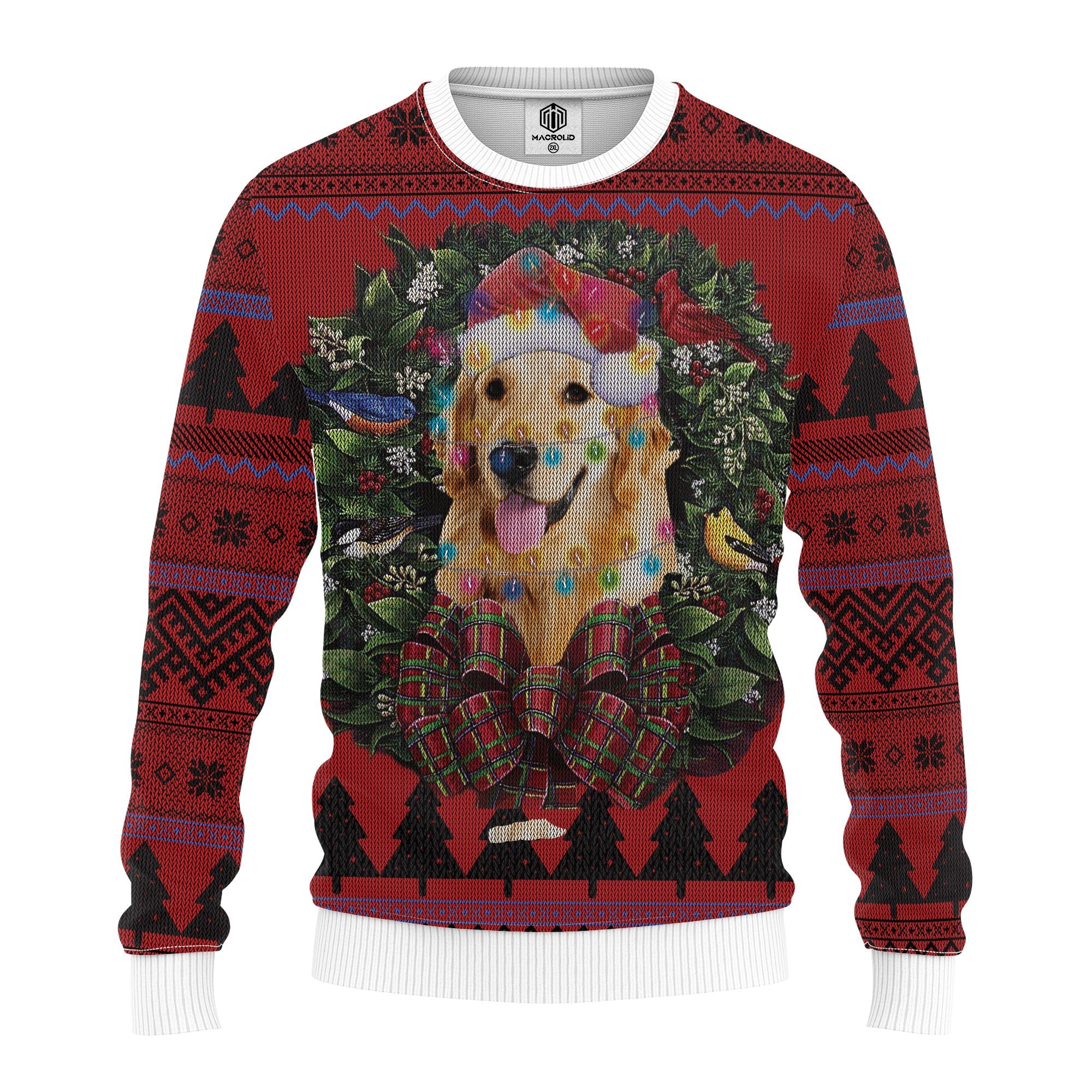 Golden Retriever Mc Ugly Christmas Sweater Thanksgiving Gift