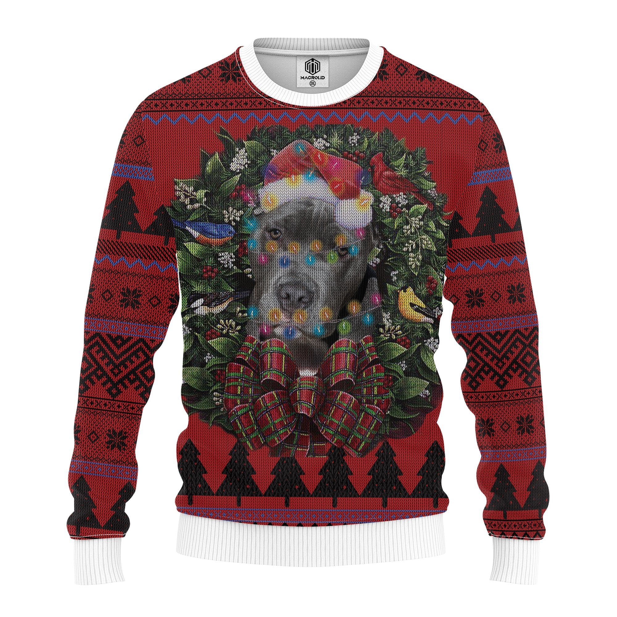 Pitbull Terrier Mc Ugly Christmas Sweater Thanksgiving Gift