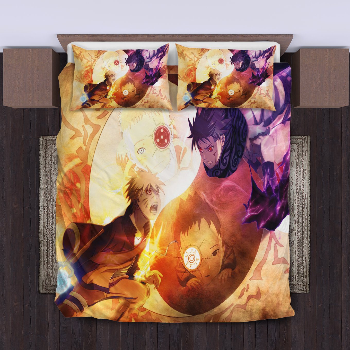 Naruto Vs Sasuke Bedding Set Duvet Cover And Pillowcase Set