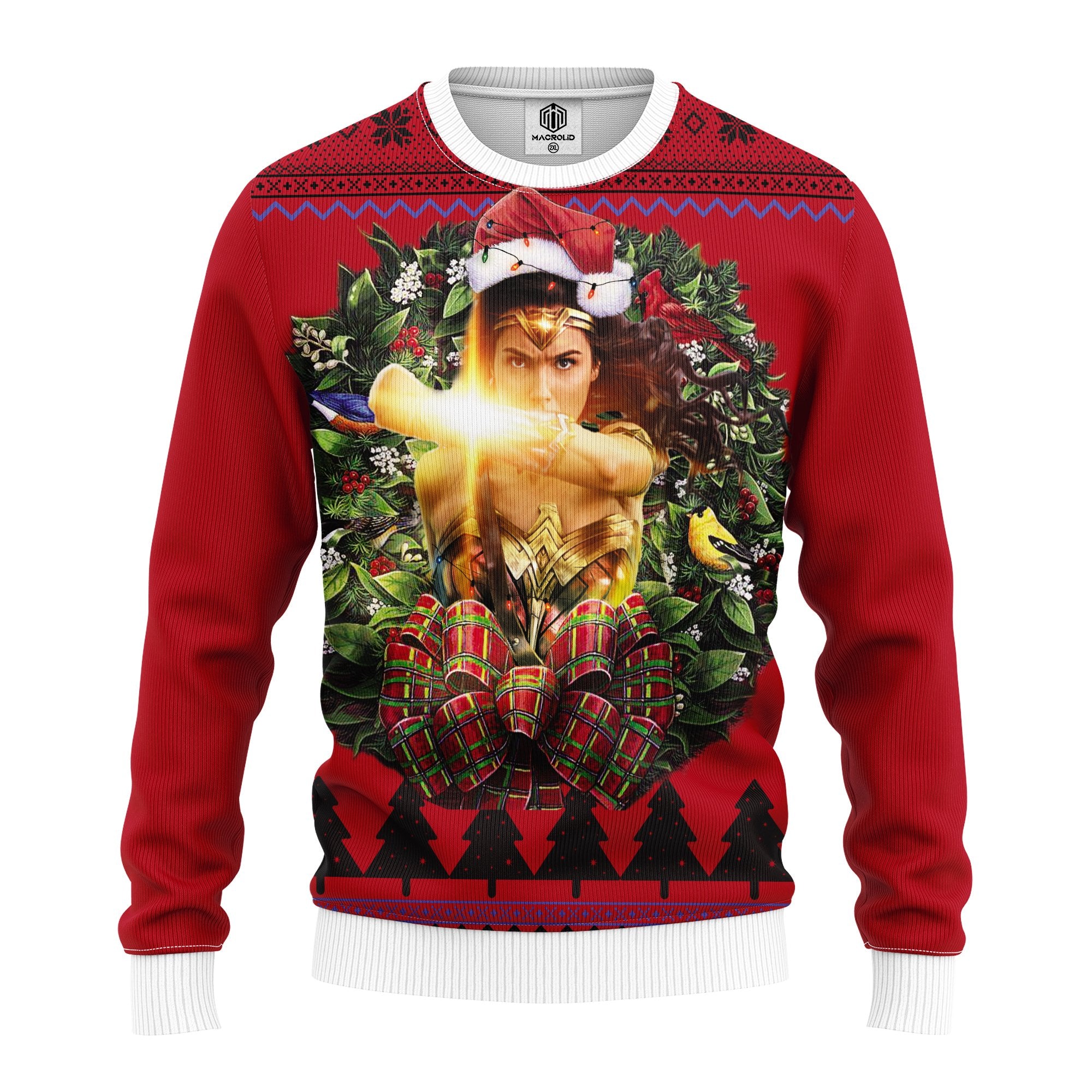 Wonder Woman Light Fight Noel Mc Ugly Christmas Sweater Thanksgiving Gift