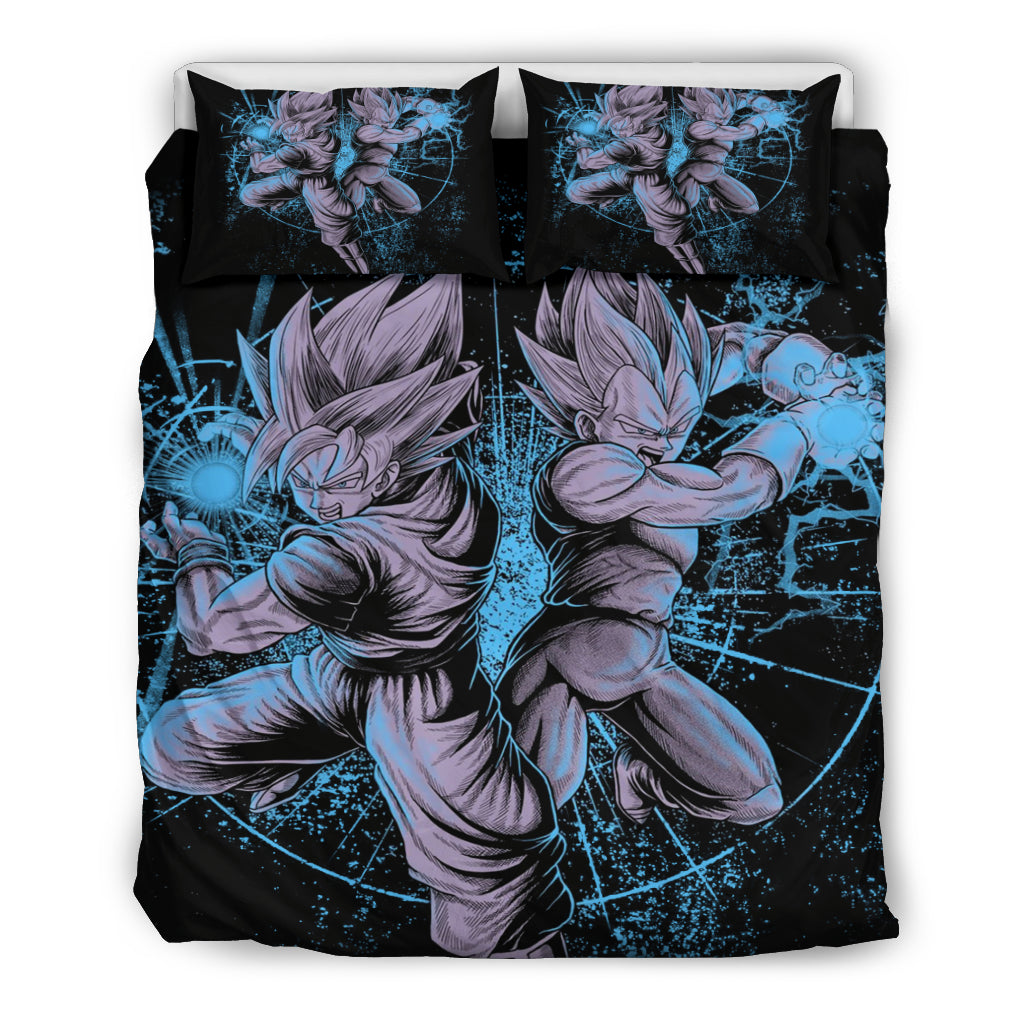 Vegeta Goku Blue Bedding Set 2 Duvet Cover And Pillowcase Set