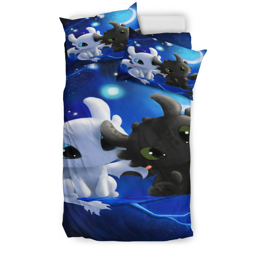 Toothless Night Fury Vs Light Fury Bedding Set Duvet Cover And Pillowcase Set