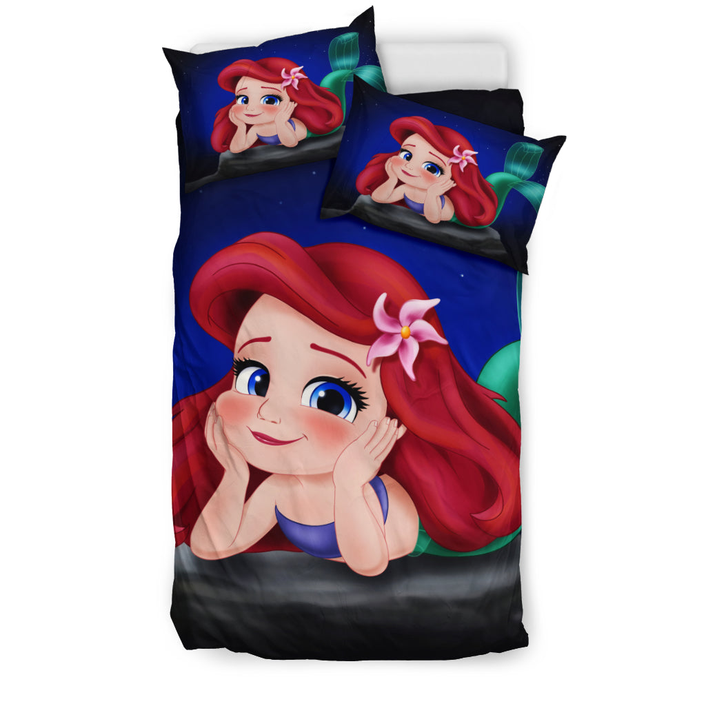 Ariel Mermaid Bedding Set Duvet Cover And Pillowcase Set