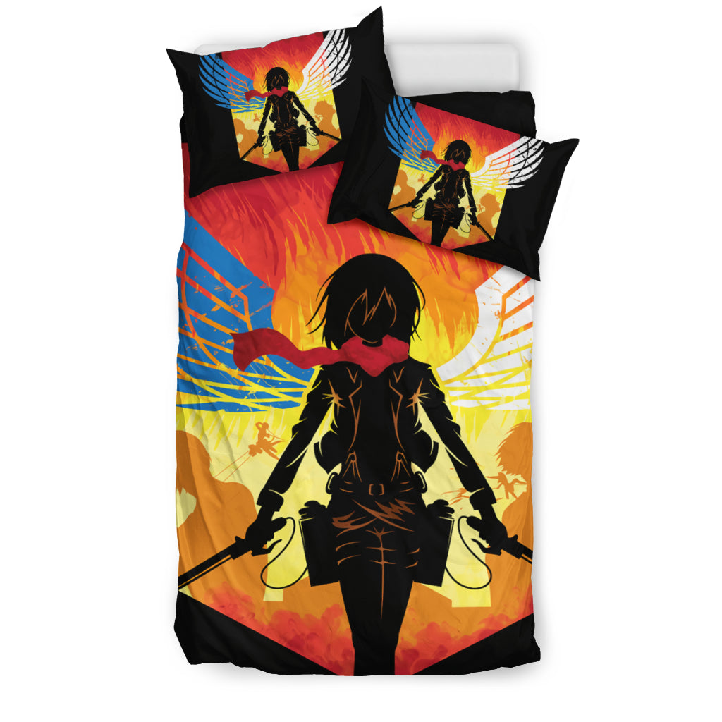 Mikasa Attack On Titan Bedding Set Duvet Cover And Pillowcase Set